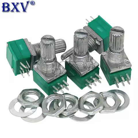 5PCS RK097G RK097 5K 10K 20K 50K 100K 500K B5K With A Switch Audio 6PIN Shaft 15mm Amplifier Sealing