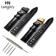 14 16 18 19 20 21 22mm Width Watchband Soft Calf Leather Watch Strap Alligator Grain Watch Band for 