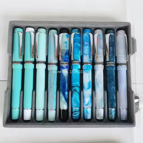 Smooth Kaigelu 316 Acrylic Fountain Pen Lemon Long Knife Nib Beautiful Marble Amber Pattern Ink Pen 