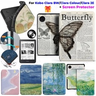 For Kobo Clara BW/Colour/2E Libra Color Libra2 7"Case + Paperlike Film Screen Protector 6 Inch Soft 