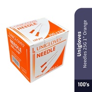 UNIGLOVES Needles 25G 1 (100s) Orange [BD Injection Needle/Syringe Needle] HMS Healthstore