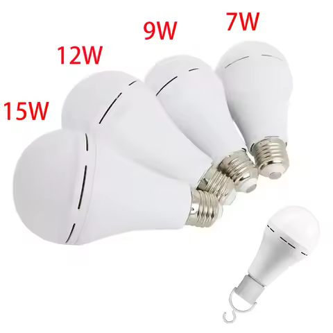 Emergency LED Light Bulb E27 7w 9w 12w 15w Rechargeable 1200mAh Battery 85-265V 110V 220V for Campin