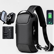 Men's Crossbody Bag Waterproof USB Oxford Anti-theft Chest Pack For Male Shoulder Sling Bag Multifunction Short Travel Messenger