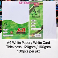 A4 White Paper 120gsm / 160gsm / 100sheets / White Card/ A4 Paper 120gsm/ A4 Paper 160gsm/ 2 sheet c