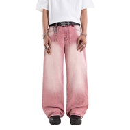 H1 Baggy H Embroidered Back Pocket - Pink Washed - Jeans