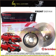 PERODUA AXIA , BEZZA FRONT BRAKE DISC ROTOR 1PAIR *BREMBO*