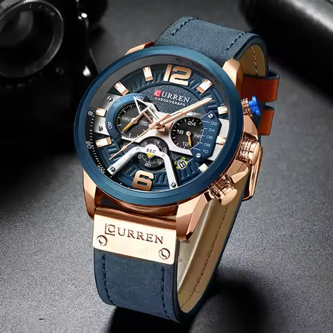 CURREN 8329 Casual Sport Watches for Men Top Brand Luxury Military Leather Wrist Watch Man Clock Fas