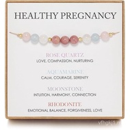 Healthy Pregnancy Bracelet Gift - Natural Moonstone, Rose Quartz, Rhodonite, Aquamarine Bracelets fo