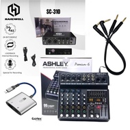 Paket Mixer Audio Ashley Premium 6 Audio Interfaace Hardwell SC-310