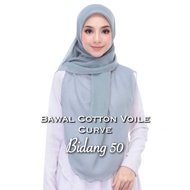 BAWAL CURVE BIDANG 50 COTTON VOILE BAWAL BUCU BULAT BY ILYANIS