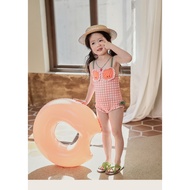 Cute checkered swimsuit for girls, cute 2-piece one-piece swimsuit