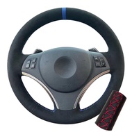 Car Steering Wheel Cover Black Suede Leather For BMW E90 325i 330i 335i E87 120i 130i 120d (No Drum 
