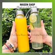 Beautiful Heat Resistant Travel Spill-Proof Glass Water Bottle 500Ml 300Ml 750Ml Glass Refrigerator 