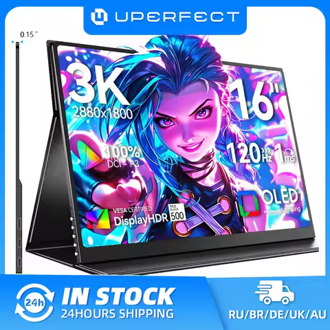 UPERFECT 16" OLED Portable Monitor 3K Mobile Display 120Hz 100% DCI-P3 500Nits 1MS Eye Care External