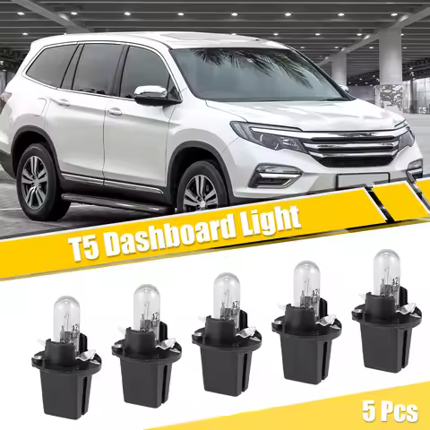 X Autohaux 5/10PCS T5 Auto Internal Universal Dashboard Light DC12V 1.2W Bulb Yellow Interior Lighti