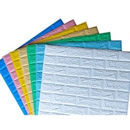 3D WallBrick Wallpaper dinding *77cm x 70cm-BRICK & 70CM x 70CM-WOOD DESIGN* Foam Waterproof