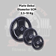 Plate Weight Rubber Dumbbell Barbell Weight Plate Diameter 5CM DEKAI 2.5-10KG