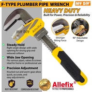 ALLEFIX F-Type Wrench Adj Pipe Wrench Water Pipes Spanner Metal Plumbing Plumber Pipe