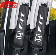 1/2pcs Carbon Leather Car Seat Belt Shoulder Protector Pad For Honda Fit G2 GE GC G3 GK GH GP G4 GR GS i-VTEC Mugen Typre R S Accessories