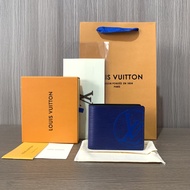 LV Navy Logo Bifold Wallet for Men
