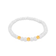 FC1 TAKA Jewellery 999 Pure Cat's Eye Gold Ball Charm Beads Bracelet