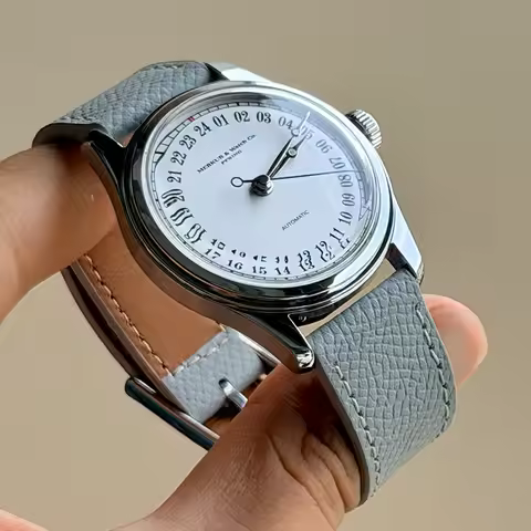 MERKUR White Dial Watch 24H A thinner Case 50m Skin Diver Watch Vintage Automatic Mechanical Watch 3