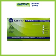 Safety [Carton of 10] Nitrile Powder-Free Gloves L Size