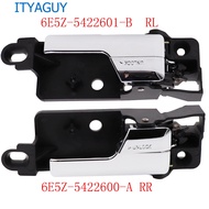 2pcs 6E5Z-5422601-B RL 6E5Z-5422600-A RR New  Interior Door Handles Chrome Pair REAR Left & Right Fo