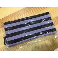 Agnes b. Red Blue Striped Pencil Case Cotton Fabric Glasses Bag Storage Cable Cosmetic