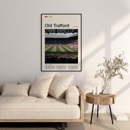 Old Trafford Stadium Poster Wall Art Canvas Print (Stadium, L24xW16, Unframed) H2J7