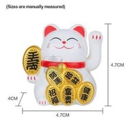 包送貨 -太陽能招財貓（色彩鮮豔的貓擺飾）（居家、辦公室、汽車儀表板） 白色