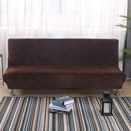 Plush Sofa Bed Cover Solid All-inclusive Slipcover for Sofa Bed without Armrest Couch Covers for fol