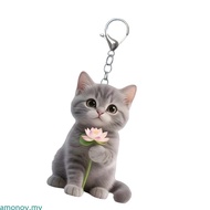 amonoy Cute Cartoon Judo Kittens Pendant Keychain Unique Dressed Cats 2D Flat Acrylic Hanging Charm 