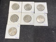 1973年香港壹圓硬幣（A2019 A2018 A2017 A083 A1347 A2016 A2015)