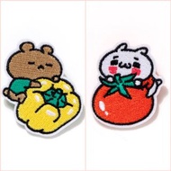 全新 (包平郵) Igarashi Yuri 貓熊襟章 一對 - 貓與熊 貓熊 Nyanko Kuma - 愛しすぎて大好きすぎる line sticker love mode