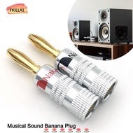 FKILLAONE Musical Sound Banana Plug,  Gold Plated Nakamichi Banana Plug, Pin Screw Type for Speaker Wire Banana Connectors Plugs Jack Speaker Wire Cable Connectors