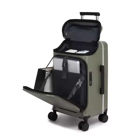 Trolley Luggage 20" Aluminum Frame Rolling Luggage Case Travel Suitcase on Wheels Combination Lock C