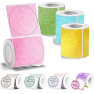 MUNBYN 2 Inch Holographic Laser Sand Dots Sticker DIY Seal Labels for Phomemo M110/M200/M120/M220 E2