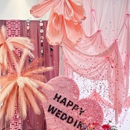 Wedding Room Woman Layout Pink Dressing Robe Decoration Set Wedding Background Hotel Photo Wake Up L