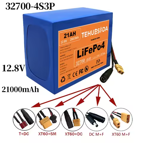 32700 Lifepo4 Battery 12.8V Battery Pack 21000mAh 4S3P Built-in Balanced BMS for Electric Boat and U