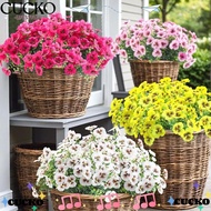 CUCKO Artificial Pansy Flowers, Plastic 7-Fork Faux Blooms, Elegant Reusable Bouquet No-Fade for Por