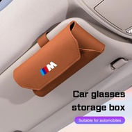 For BMW M M3 M5 E36 E39 E46 E60 E70 E90 E91 E92 F10 F40 G01 G70 Leather Car Visor Glasses Case Sungl