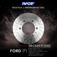 จานเบรคคู่หน้า RACETECH X BREMBO กัดลาย FORD EVEREST - NEXT GEN 15-ON / TITANIUM / RAPTOR ขนาด 332 -