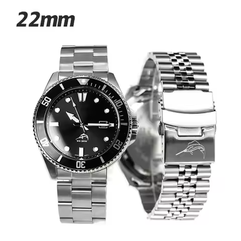3 Styles 22mm Diving Steel Metal Strap For Duro Mdv107-1A MDV106-1A Watch Wristband Bracelet Watchba