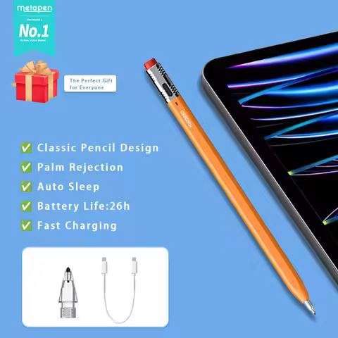 MetaPen Air8 Pro X Ultra-Quiet Stylus Pen for Apple Pencil, Palm Rejection Pen for iPad A16 Air 11 5
