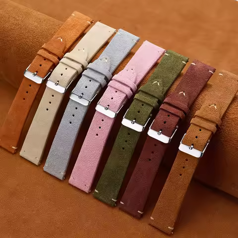 2024 New Retro Watch Strap Quick Release 14mm 16mm 18mm 20mm 22mm Suede Strap Smart Strap Accessorie