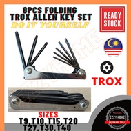 8PCS TROX FOLDABLE ALLEN KEY SET / STAR ALLEN KEY SET / LIPAT BUNGA ALLAN KEY