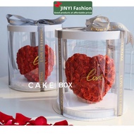 Round transparent cake box ~ 6  inch single layer gift Valentine's Day Birthday wedding gift cake baking packaging box