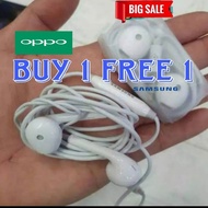 (BUY 1 FREE 1) EARPHONE Oppo A77S A18 A17 A38 A58 A57 A7 A9 A74 A97 Earphones Stereo Audio Headset 3.5mm Earbud Earfon