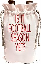 3dRose Football Season Yet Red-Wine Bag, 13.5 by 8.5-inch, Beige